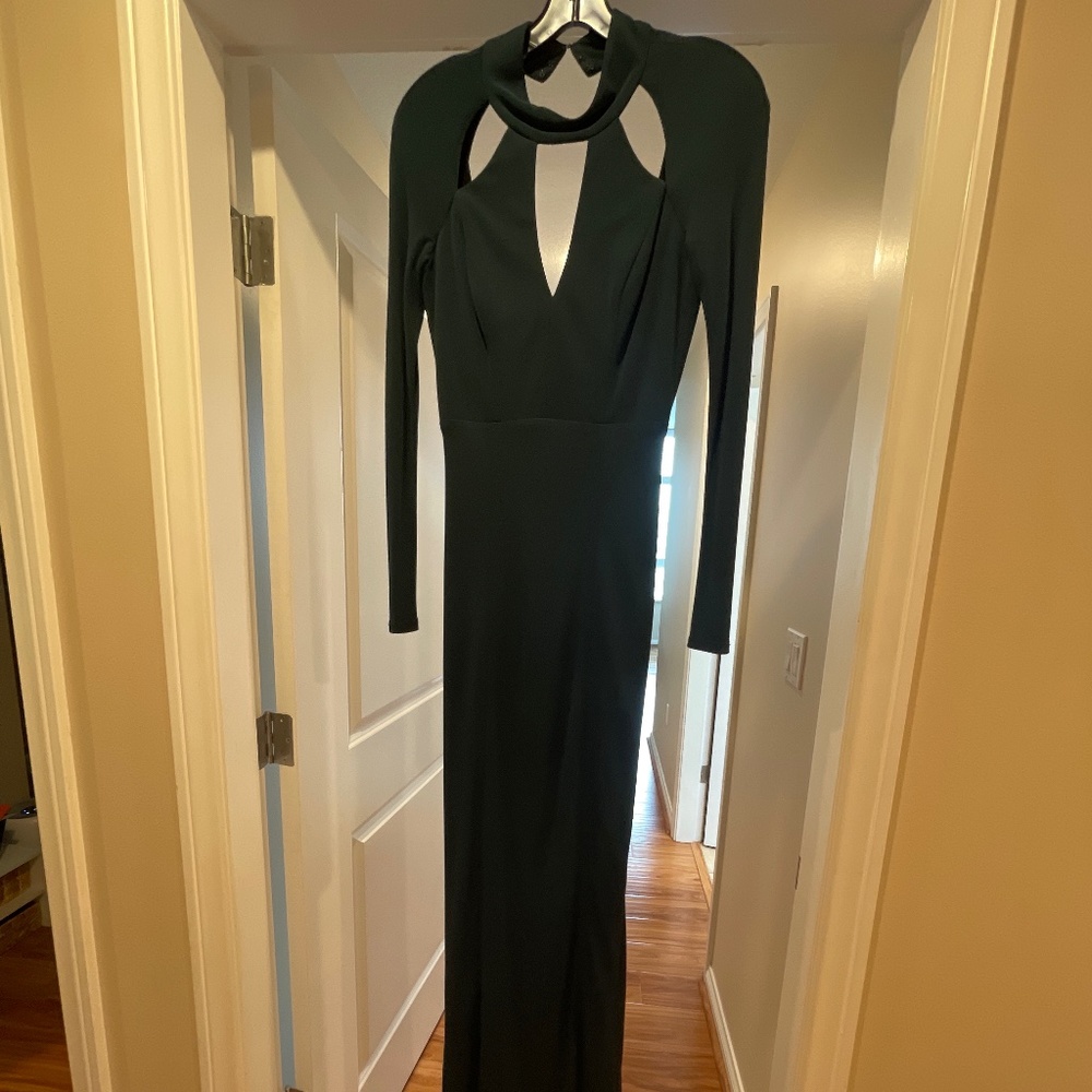 Backless Long Sleeve Gown
